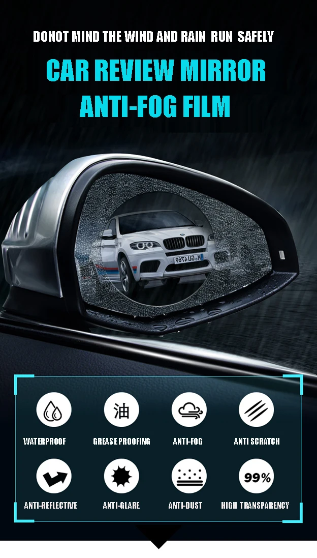 Universal Hd Auto Anti Glare Mist Scratch Waterproof Car Window Film