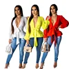 Women Plus Size Lantern Sleeve V-neck Sexy Chiffon Top Blouse