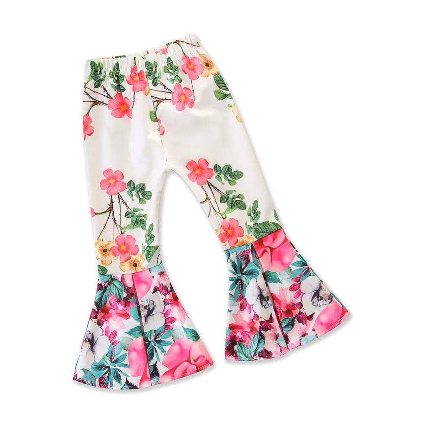 

Toddler Girls Summer Clothing Baby Girl Floral Print Pants Elastic Waist Flared Trousers Kids Casual Clothes Bell Bottoms Pants, N/a