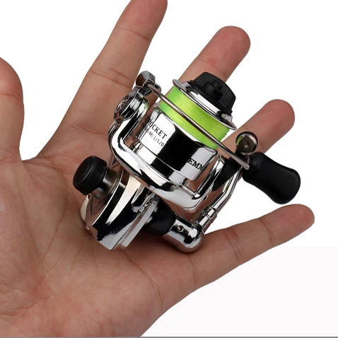 

HOT Mini100 Pocket Spinning Fishing Reel Alloy Fishing Tackle Small Spinning Reel 4.3:1 Metal wheel Small Reel, As pic