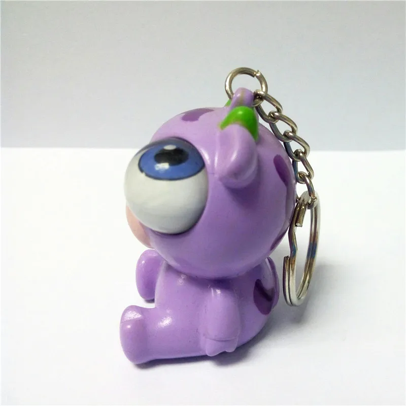 Custom Rotating Eyes Pig Pvc Keychains 3d Rolling Eyes Purple Pig