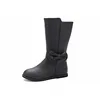 girls grey nubuck pu over knee high low stiletto heels long boots with bow for kids