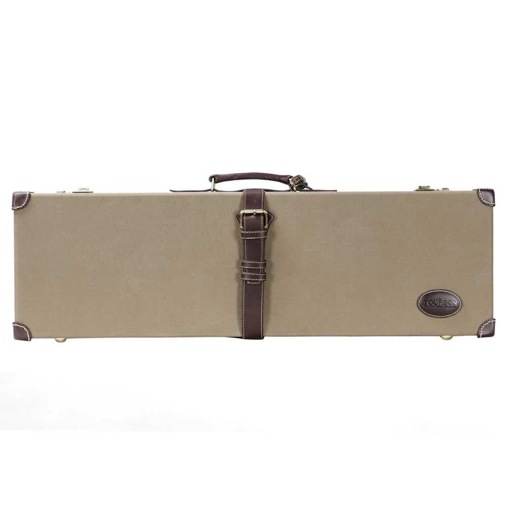 

HIBO Hot Selling Classical Canvas Leather Wooden Hard Gun Case