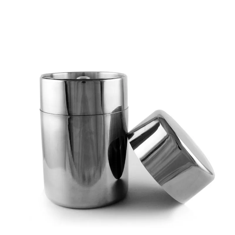 Stainless Steel 304 Round Tea Caddy Container With Cover For Loose Tea