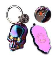

Windproof Rechargeable Fashion Skull Electronic USB Lighter With Key Ring For Cigar Cigarette Smoking Gadget Gift Box For Men