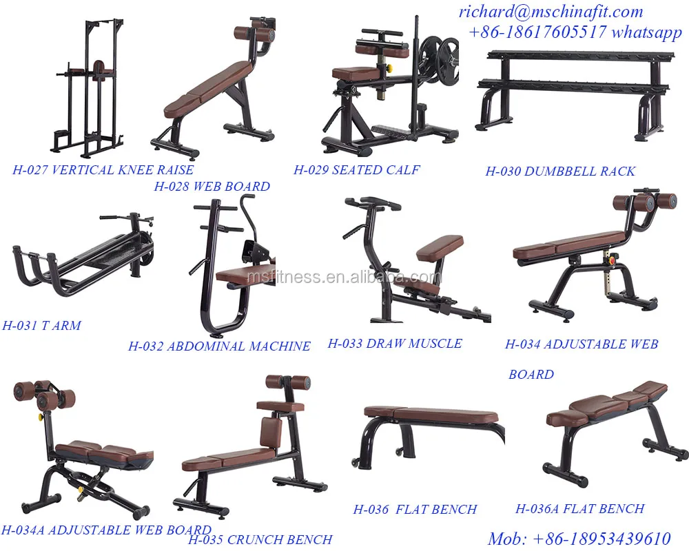 H 034a Adjustable Web Board H 035 Crunch Bench View Draw Muscle