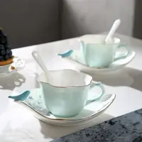 

Custom bird ceramic espresso coffee cup and saucer set porcelain tea cup with saucer set of 2