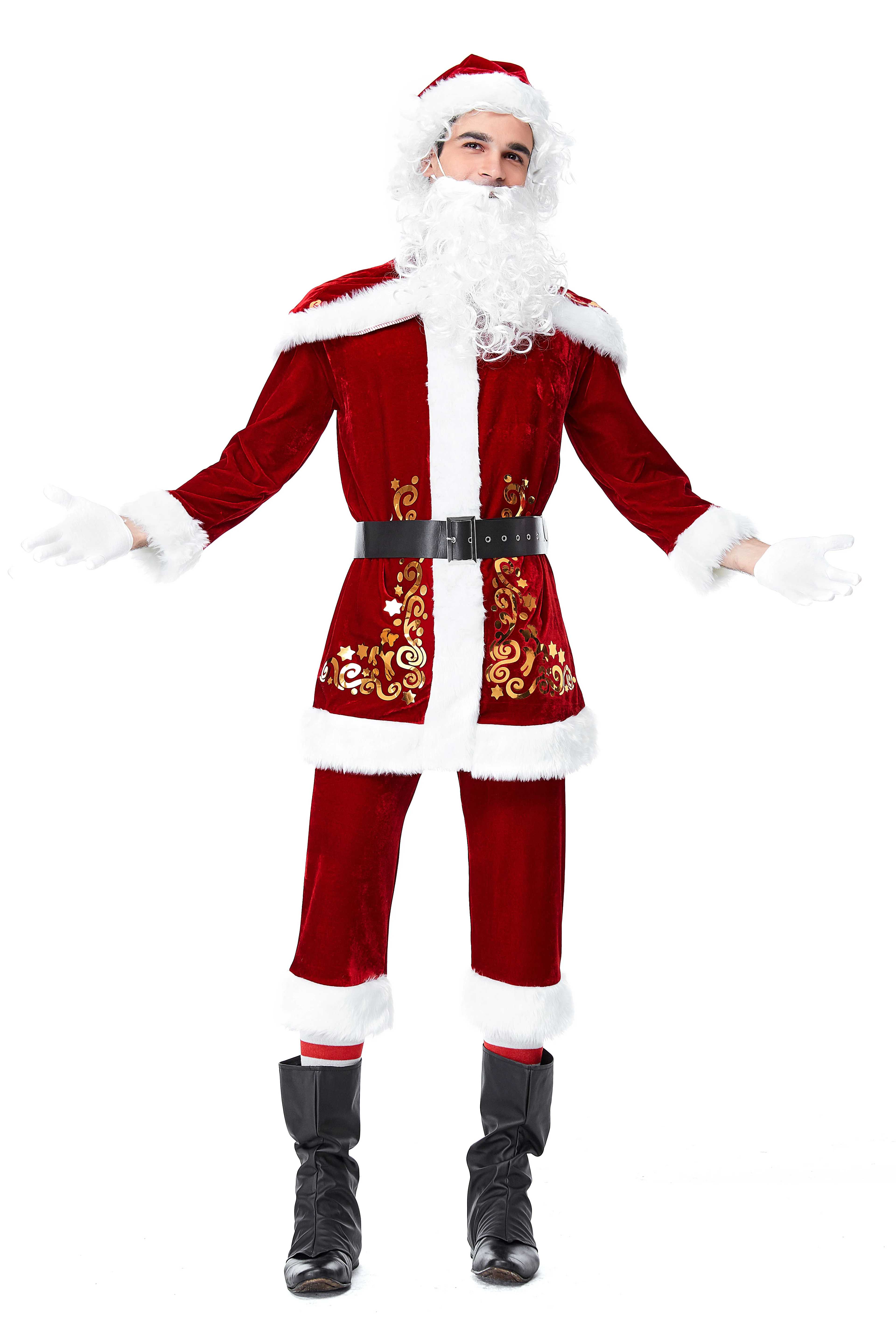 Christmas Costume Men Santa Csanta Adult Claus C