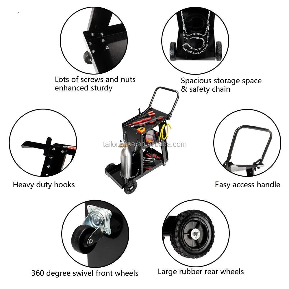 Welding Machine Cart Welder Mig Tig Universal Welding Cart With 3tiers