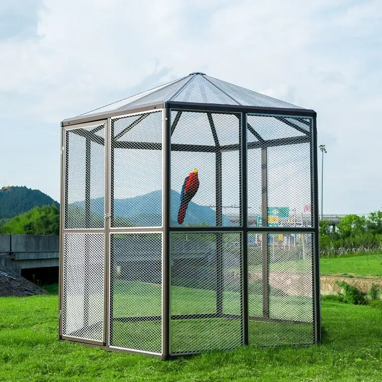 

High quality large outdoor aluminium bird aviary bird cages birds pet for sale