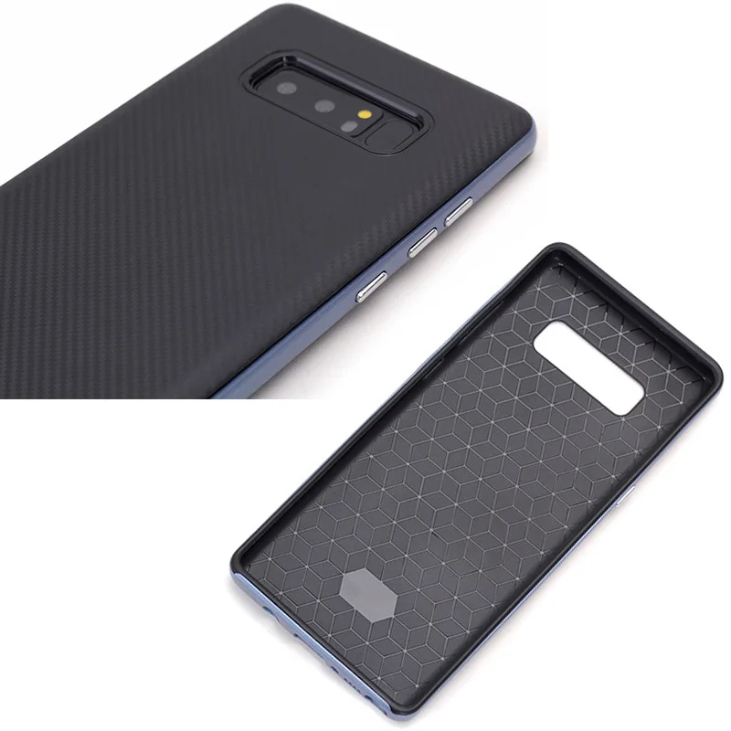 2in1 Ultra Electroplating frame PC + TPU Carbon fiber Case for Samsung Galaxy Note 8 Cover