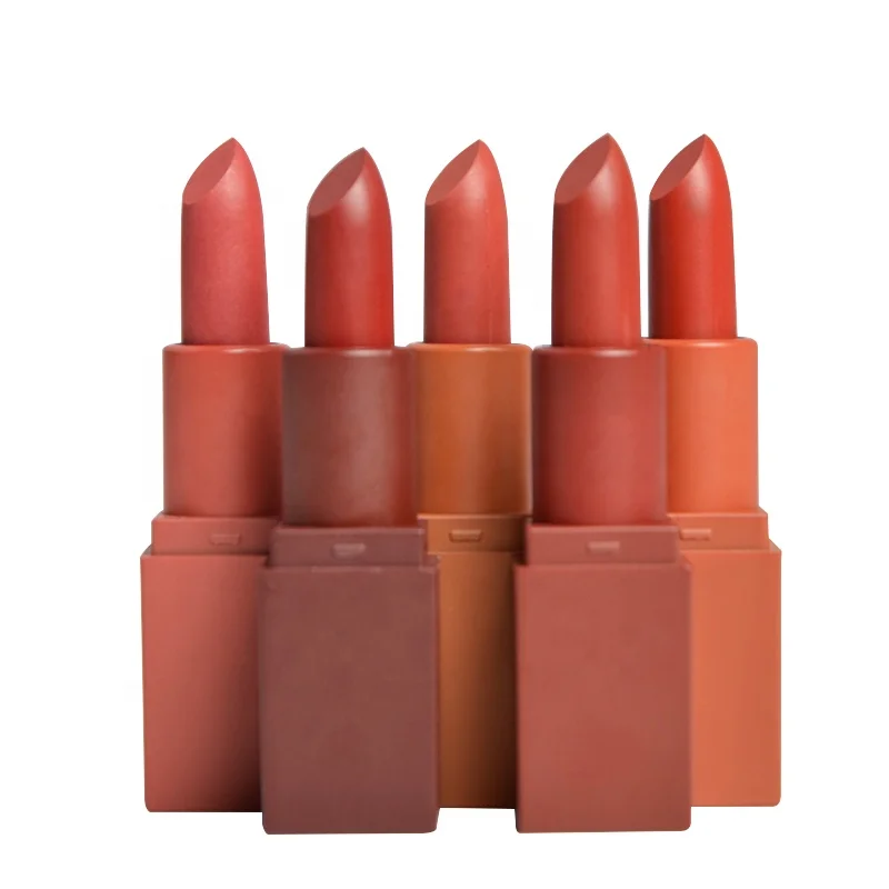 

Chocolate Color 5 In 1 Cosmetic Makeup Private Label Cream Lipstick Set Matte, 5 colors