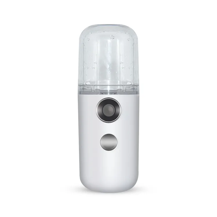 

Nano Handy Mist Spray button Facial Mini Steamer Cool Facial Steamer, White