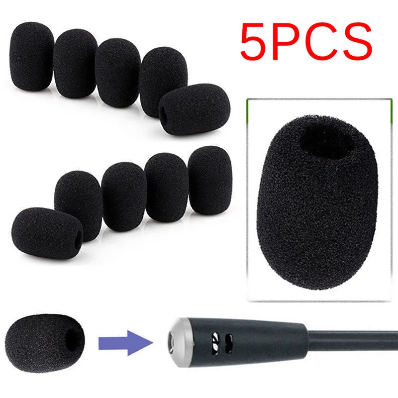 

Replacement Mic Cover Microphone Windscreen Windshied Headset Foam Microphone Cover Telephone Headset 35*25*10mm, Black