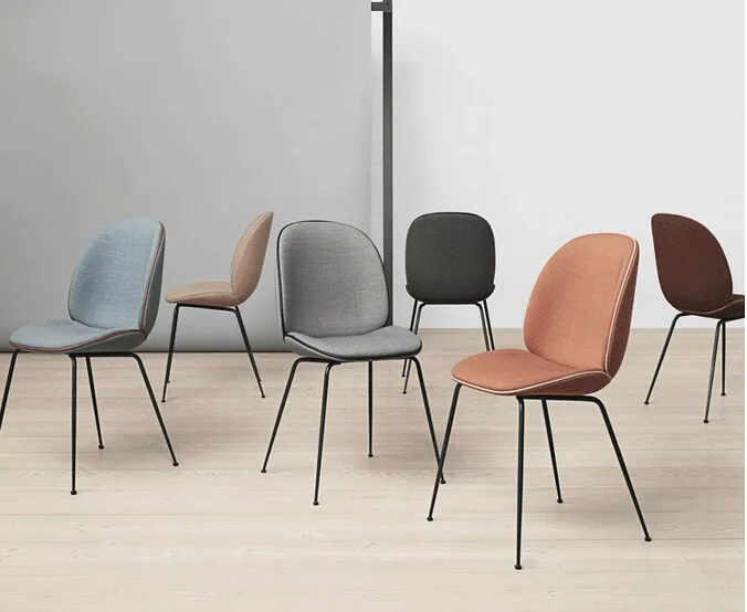 Replica Gubi beetle chair modern design fiberglass dining chair