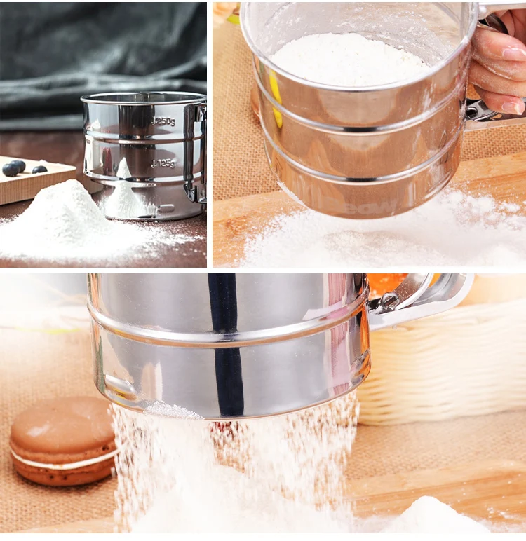 Stainless Steel Flour Sifter Kitchen Tools Manual Flour Sieve Flour
