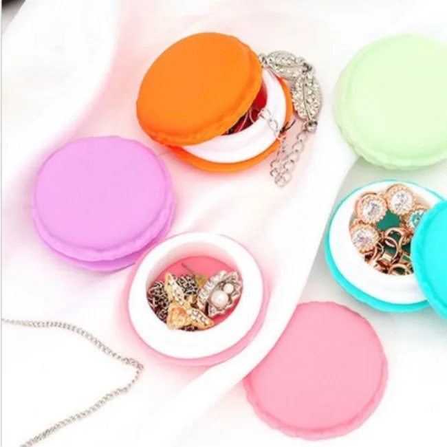 2 X Colourful Mini Macaron Shape Storage Jewellery Storage Box Pill Case 