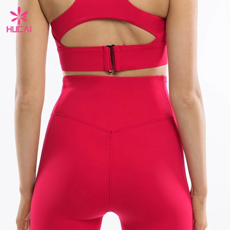 High Waist Yoga Sports Wear Nylon Spandex Dry Fit Womens Booty Gym