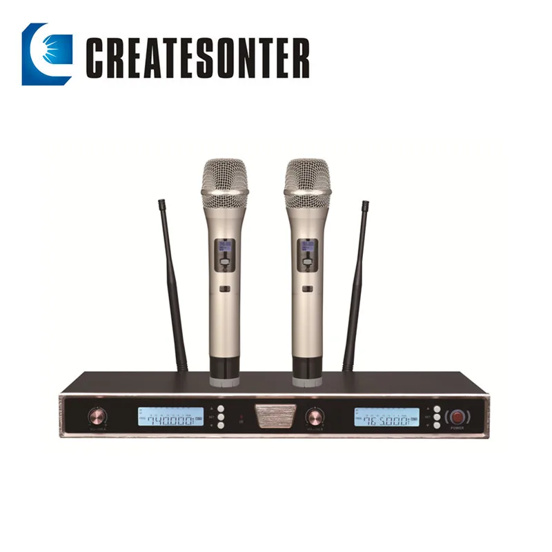 

KTV / Karaoke UHF wireless handheld Microphone system Double channel Digital wireless microphone Radio Stage meeting MIC