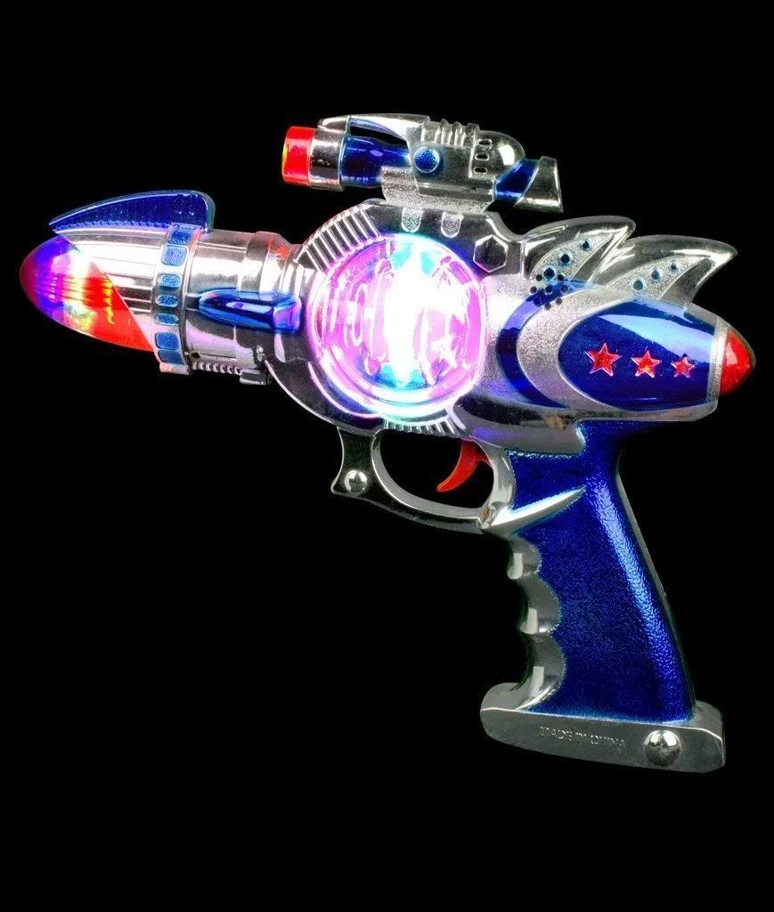 13 Inch Led Flashing Spinning Space Blaster Gun Toy With Sounds,Led