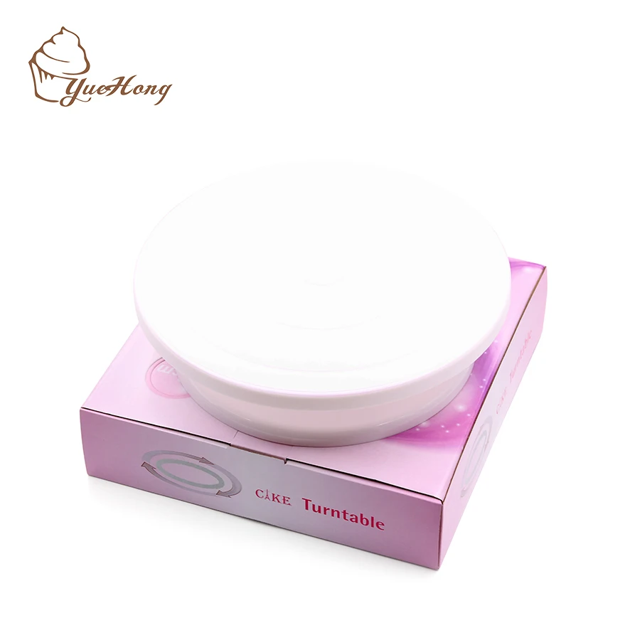 Amazon hot sell plastic wedding rotating cake decorating turntable cake stand baking tools