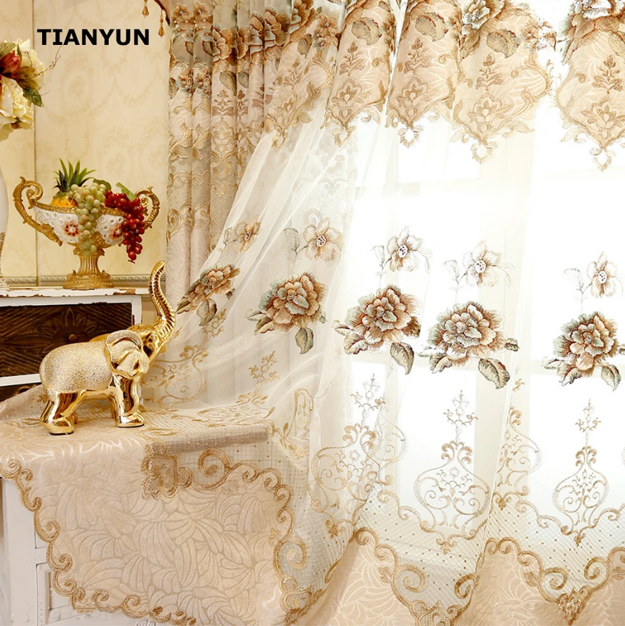 Customized Macrame Turkish Curtains Luxury European Style Window Curtain