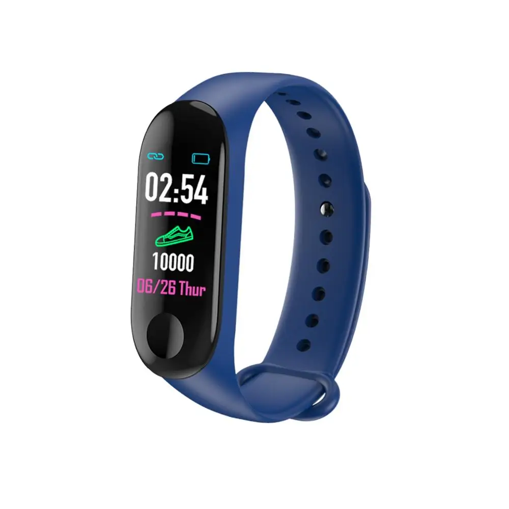 

M3 Plus smart wrist band watch reloj inteligente Wristband 0.96 inch IP67 90mAH Heart Rate Monitor smart band bracelet, Black;red;blue