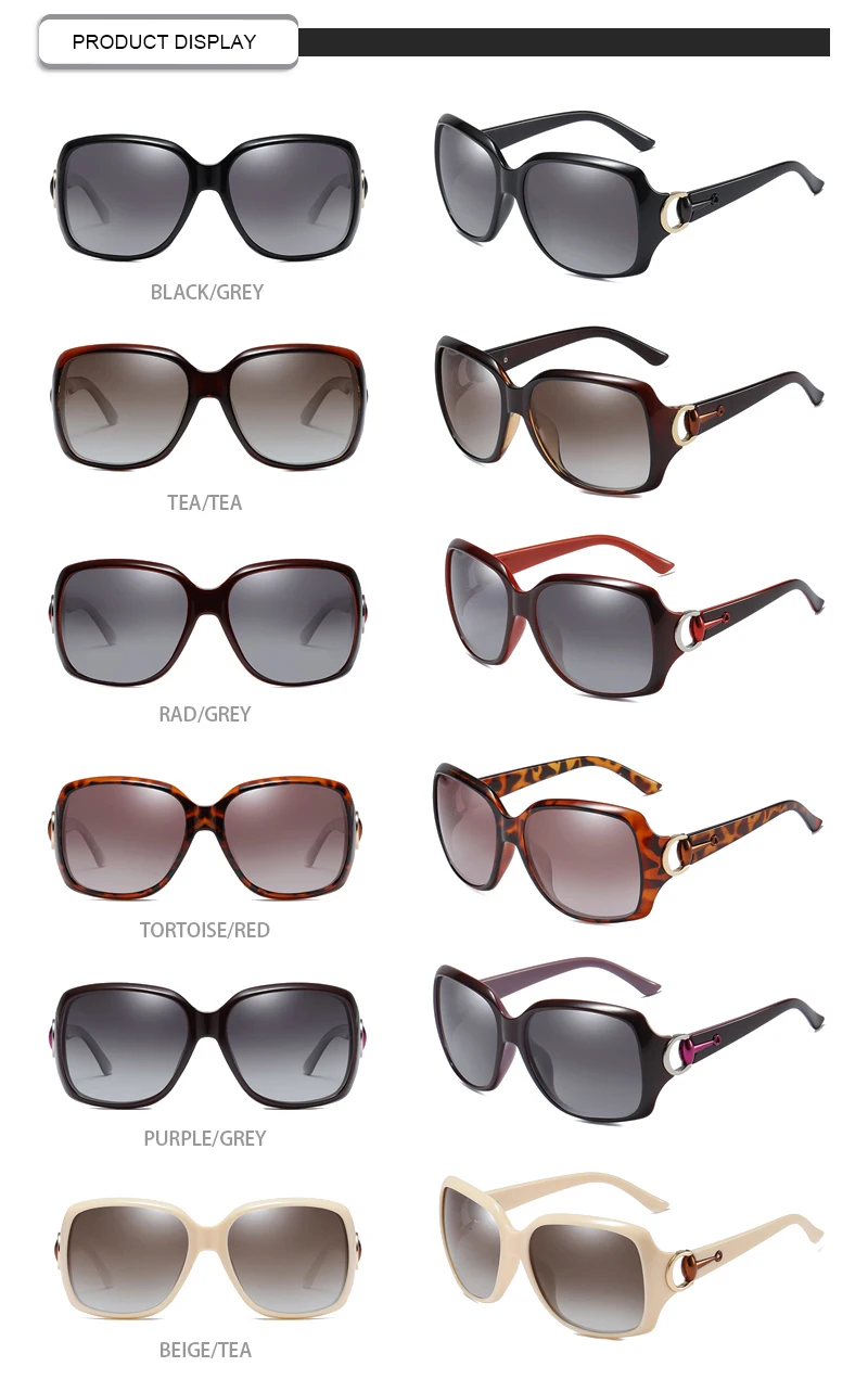Classic luxury  sunglasses square women polarized eyewear with nice frame