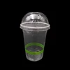 clear disposable coffee milk tea ice cream jelly plastic pla cup 100% biodegradable with lid