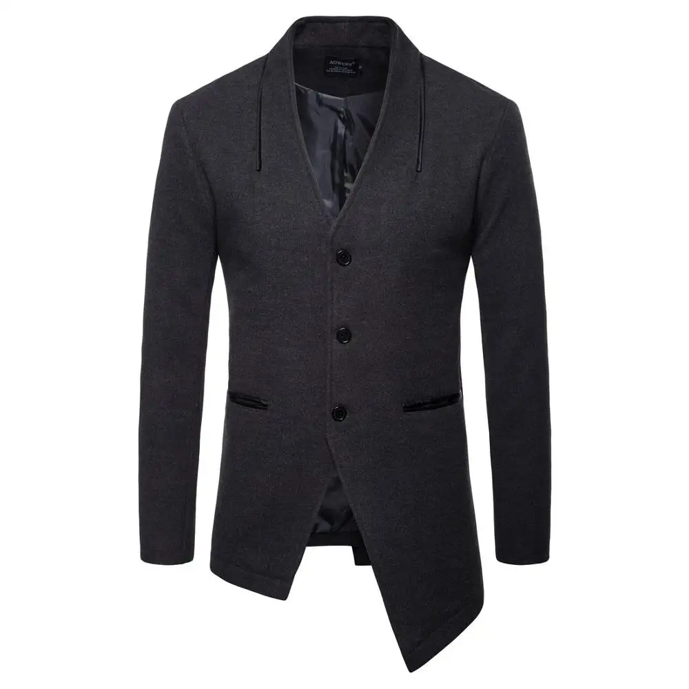 

Men's Party Formal Wearing Button Long Suit Jacket, As image shows