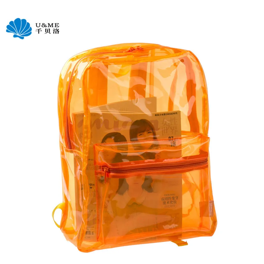 

Cheap Pink Transparent Promotional PVC Bag for School