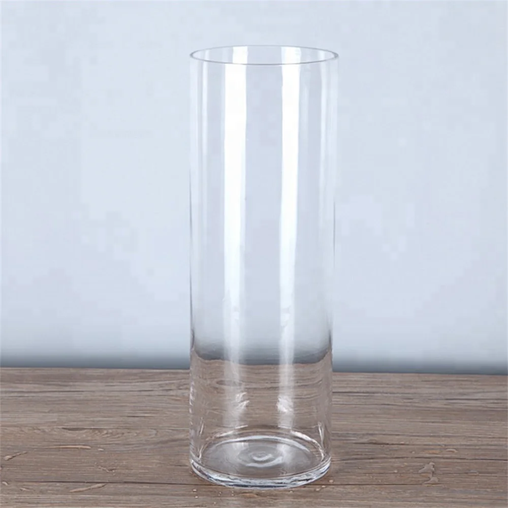 

wholesale round cheap clear cylinder glass vase, Customized