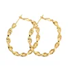 Women Big Hoop Earrings 18K Real Gold Plated Loops Round Circles Hoop Earrings For Girls