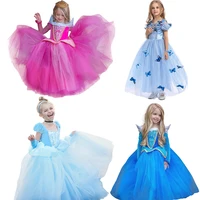 

Girl Princess Dress up Costume Aurora Cinderella Belle Rapunzel Jasmine Sleeping Beauty Dresses Child Kids Party Halloween Fancy