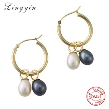 925 Sterling Silver Jewelry Earring Parts Simple Freshwater Pearl 925 Sterling Silver Jewelry Earring
