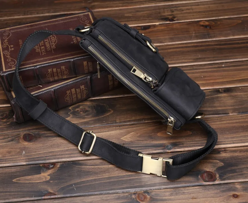 Newest Genuine Leather Waist Bags For Men - Buy Waist Bag For Men