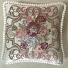 Wholesale soft beige floral designers flower couch pillow Thai cushion cover