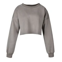 

Wholesale women crop top hot sell high quality blank sweatshirts pullover