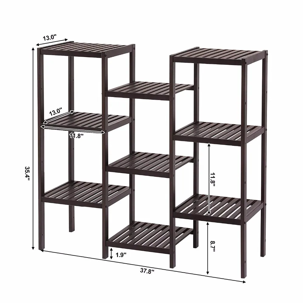 9 Shelf Wood Display Stand Flowers Rack For Garden - Buy 9 Shelf ...