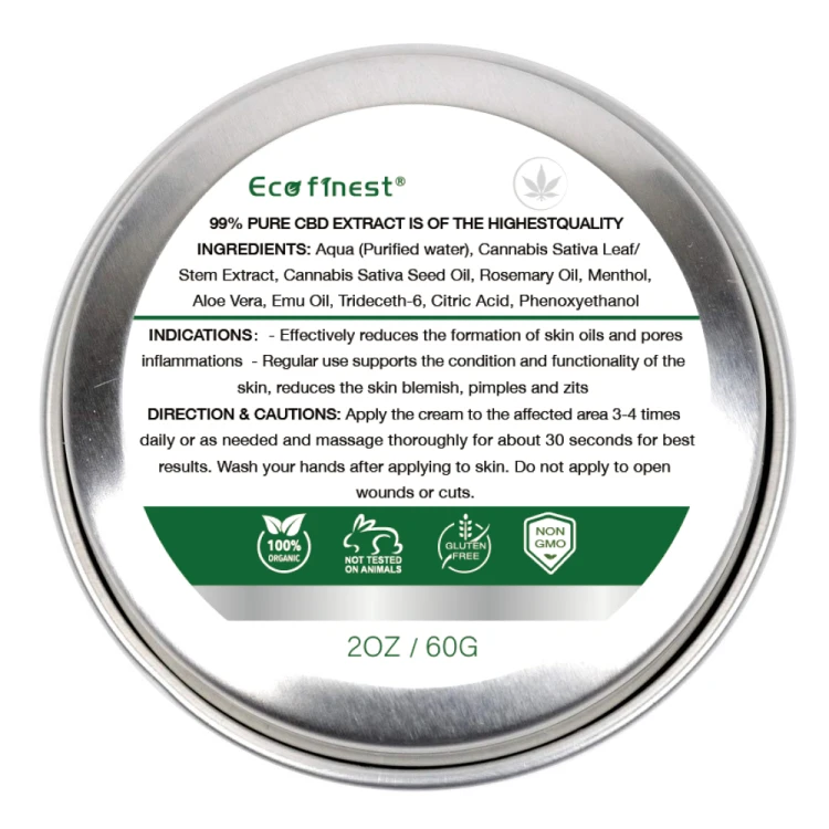 ECO finest New Arrived Hemp CBD Pain Relief Skin Cream