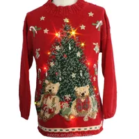 

14STC8053 knit ugly christmas sweater with light