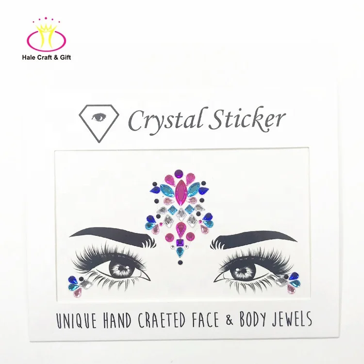 

Hot Sale Face Body Art Gems Designs For Eyes Shadow Crystal Tattoo Sticker, Customed color