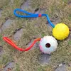 2015 New design for rope rubber dog rope toy ball