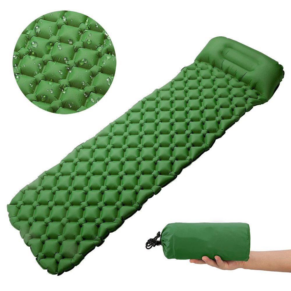 

BSONWAY Ultralight Air Sleeping Pad - Inflatable Camping Mat,Ultra-Compact,Comfortable Air Support Cells Design, Blue/green/orange/customized