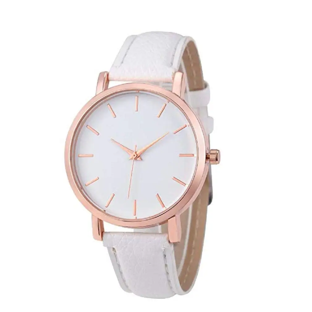 Women Quartz Watches,Windoson Unique Analog Fashion Clearance Lady Watches Female Watches Casual Watches for Women,Round Dial Case Comfortable PU Leather Watch (White)