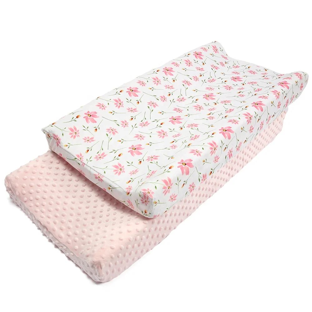 

High Quality Stretchy Minky Fabric Changing Pad Cover Cradle Sheet Changing Table Pads Covers For Boys&Girls, Pink,grey