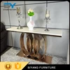 Marble furniture stainless steel side table antique console table and wall mirror XG003