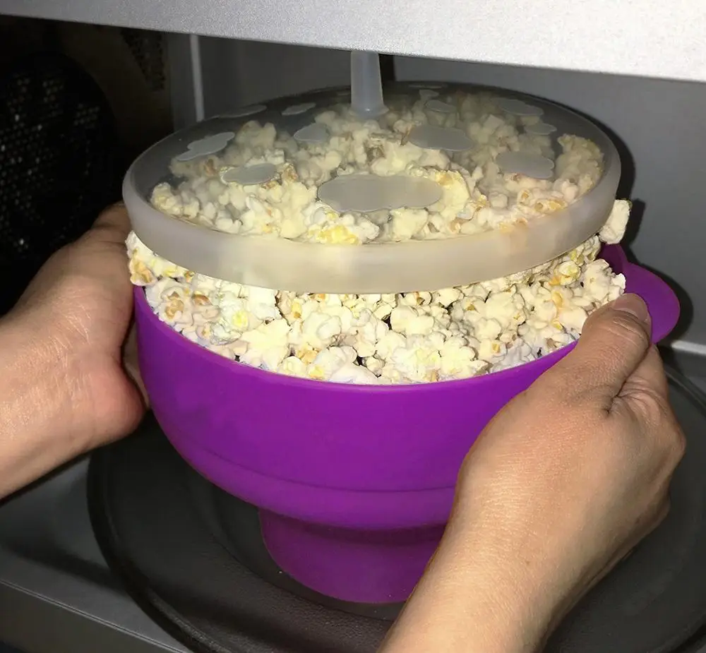 Amazon Hot Selling Microwave Silicone Popcorn Bowl Collapsible Silicone