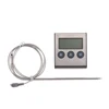 Digital BBQ Thermometer Meat Probe Oven Smoker Kitchen Food Cooking Roast Grilling Temperature Built-in Clock Timer with Stainle