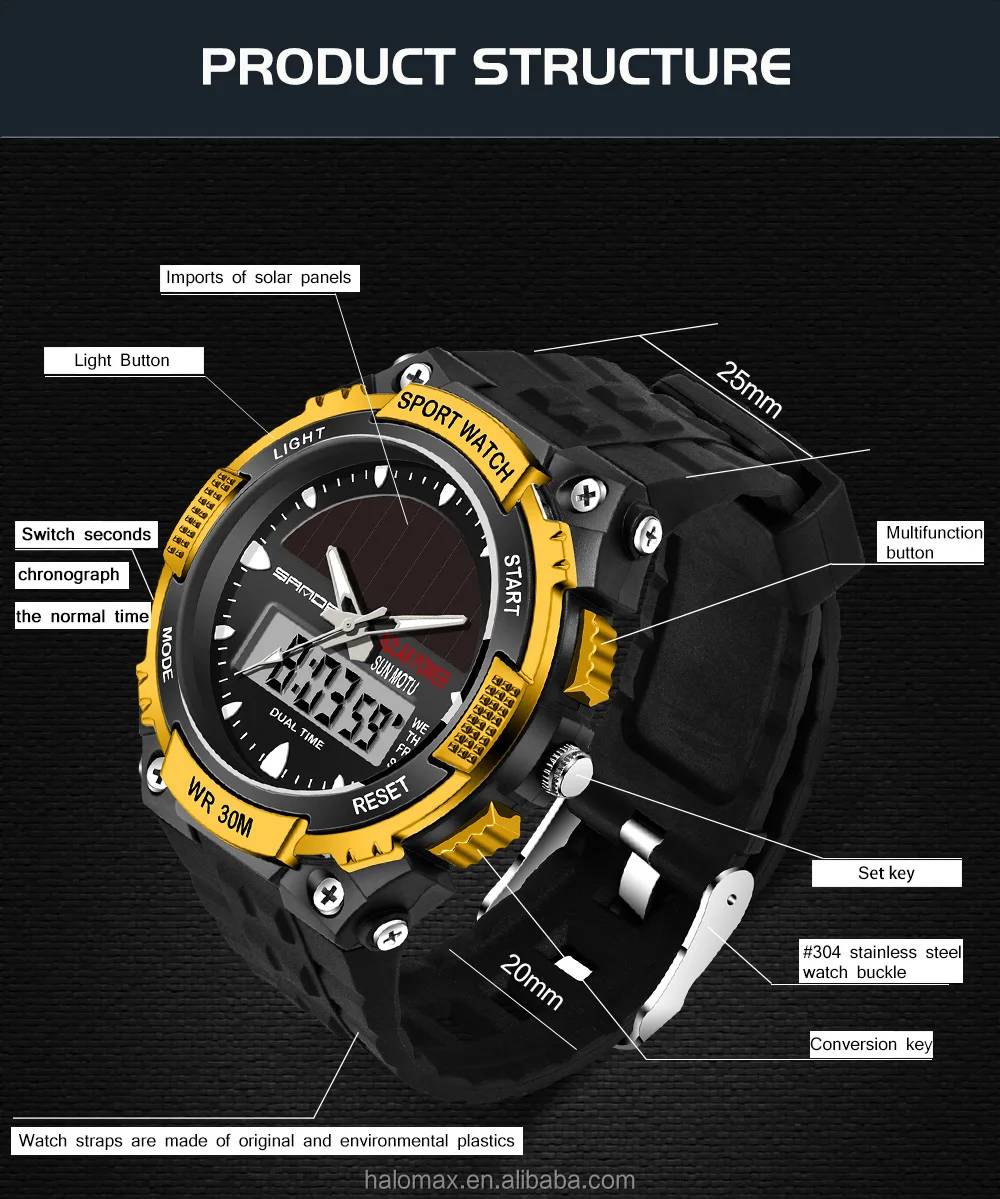 waterproof solar powered watch